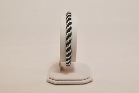 Black and Grey Satin Cord Striped Spiral Kumihimo Bracelet